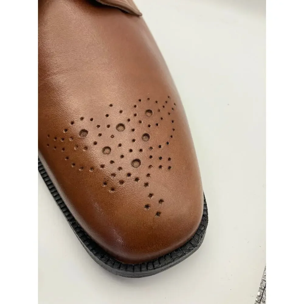 New Rockport Men's Plain Toe Oxford's with Perf‎ Tan 10.5 Leather Luxury Classic